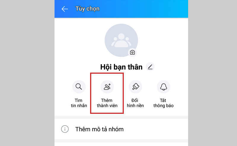 Chọn Thêm thành viên